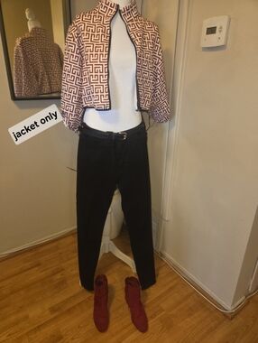 Geometric Red Women's Jacket